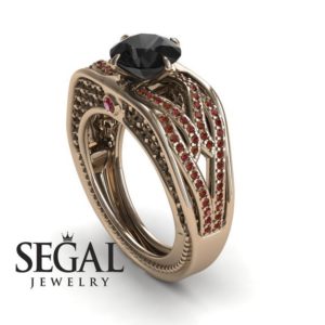engagement ring with black diamonds